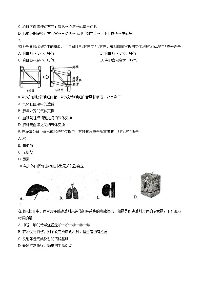 河南洛阳市伊川县2025_2026学年第一学期期末质量调研检测 八年级生物学试卷(文字版,含答案)第2页