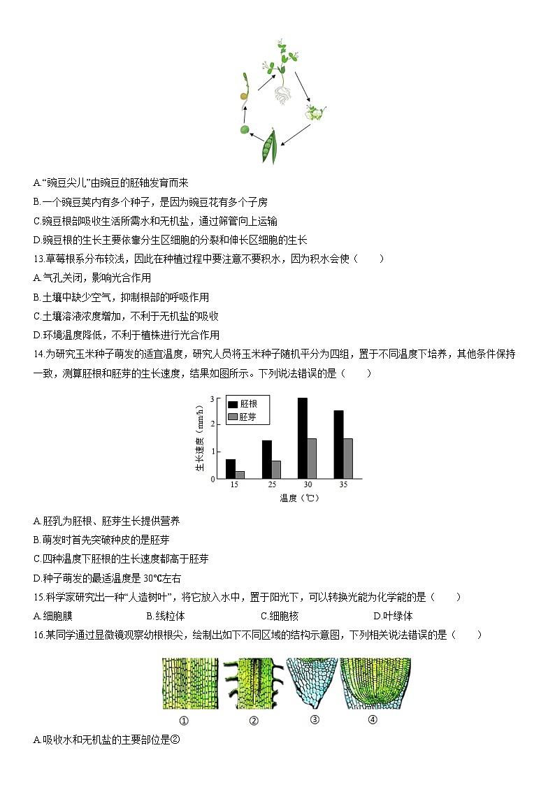 2025-2026学年河北省秦皇岛市卢龙县八年级上学期期末生物试卷(学生版)第3页