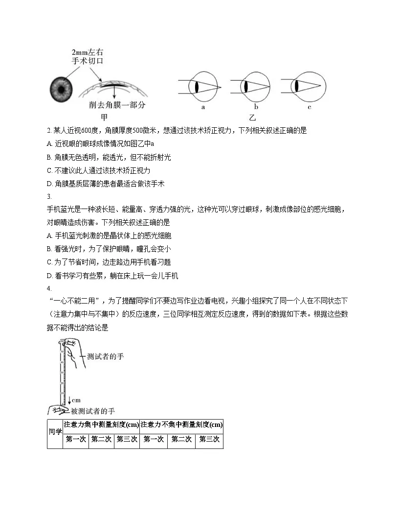 陕西省咸阳市实验中学2025_2026学年八年级上学期第二次质量检测生物试卷(文字版,含答案)第2页