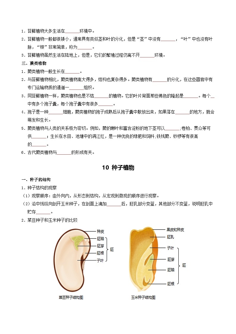 02 多种多样的生物-2026年中考生物知识盘点与通关测试(挖空版)第2页