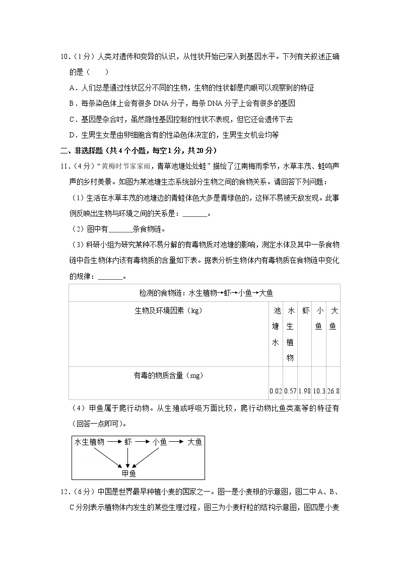 2019年湖北省黄冈市中考生物试卷（含解析）03