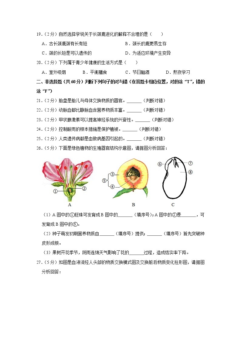 2019年湖南省岳阳市中考生物试卷（含解析）03