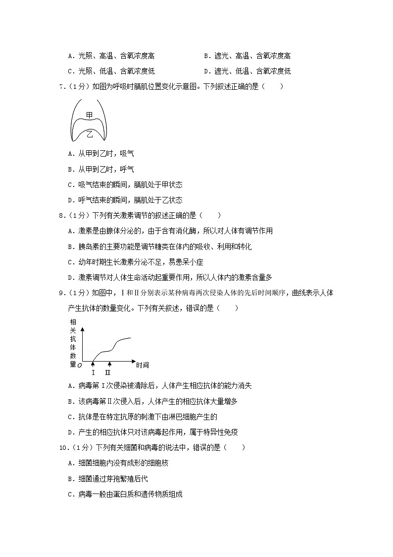 江西省2020年中考生物模拟试卷(五)第2页