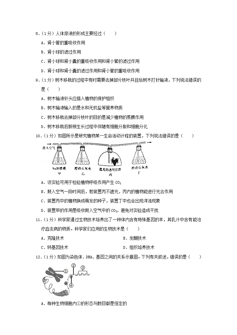 江西省2020年中考生物猜想试卷(六)第2页