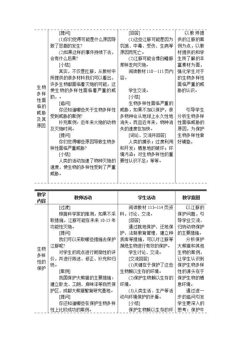 6.3  保护生物的多样性+教案02