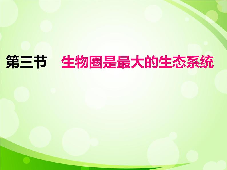 人教版生物七年级上册1.2.3生物圈是最大的生态系统 课件01