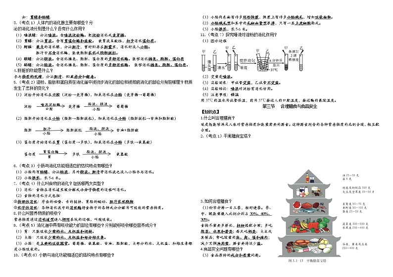 济南版生物七年级下册知识点02