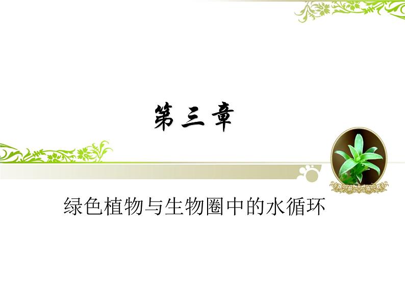 人教版生物七年级上册3.3绿色植物与生物圈的水循环 课件第1页