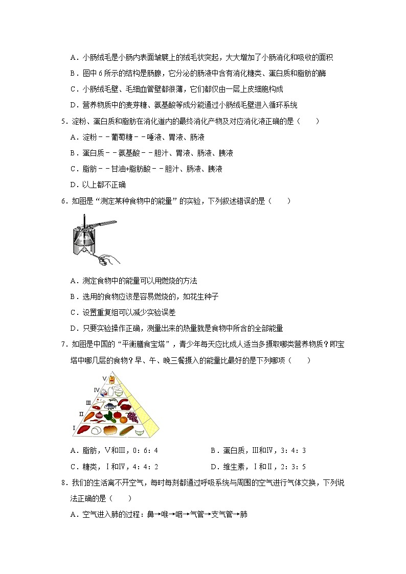 2020-2021学年山东省泰安市新泰市七年级(上)期中生物试卷(五四学制) 解析版02