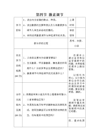 生物七年級(jí)下冊(cè)第四節(jié) 激素調(diào)節(jié)學(xué)案
