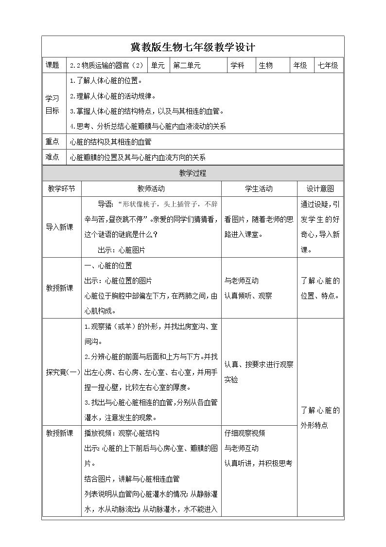 冀教版生物七下2.2.2物质运输的器官（2）（课件+教案+练习+视频）01