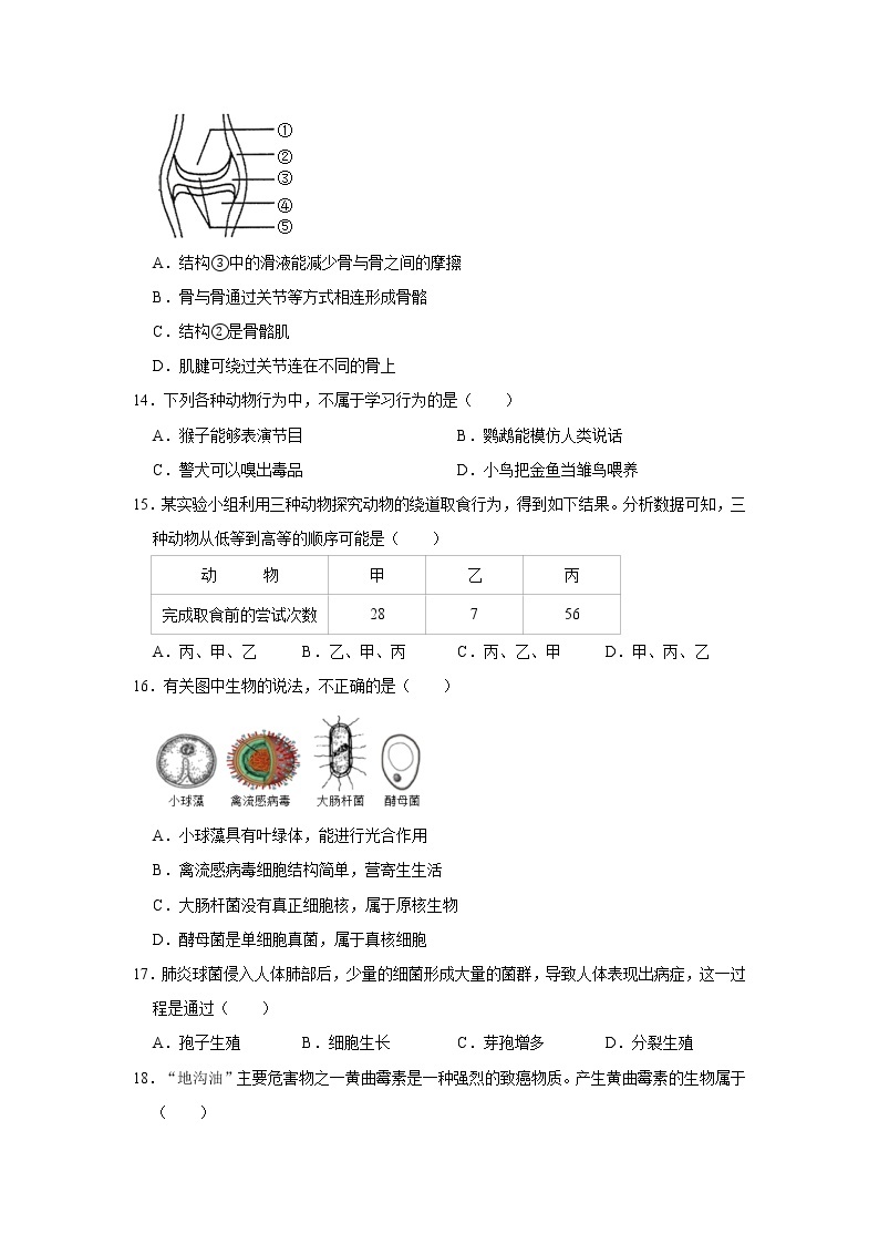 2020-2021学年山东省济宁市鱼台县七年级（上）期末生物试卷   解析版03