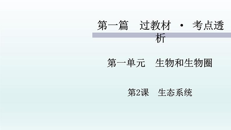 2021届生物中考复习 第2课 生态系统 课件PPT第1页