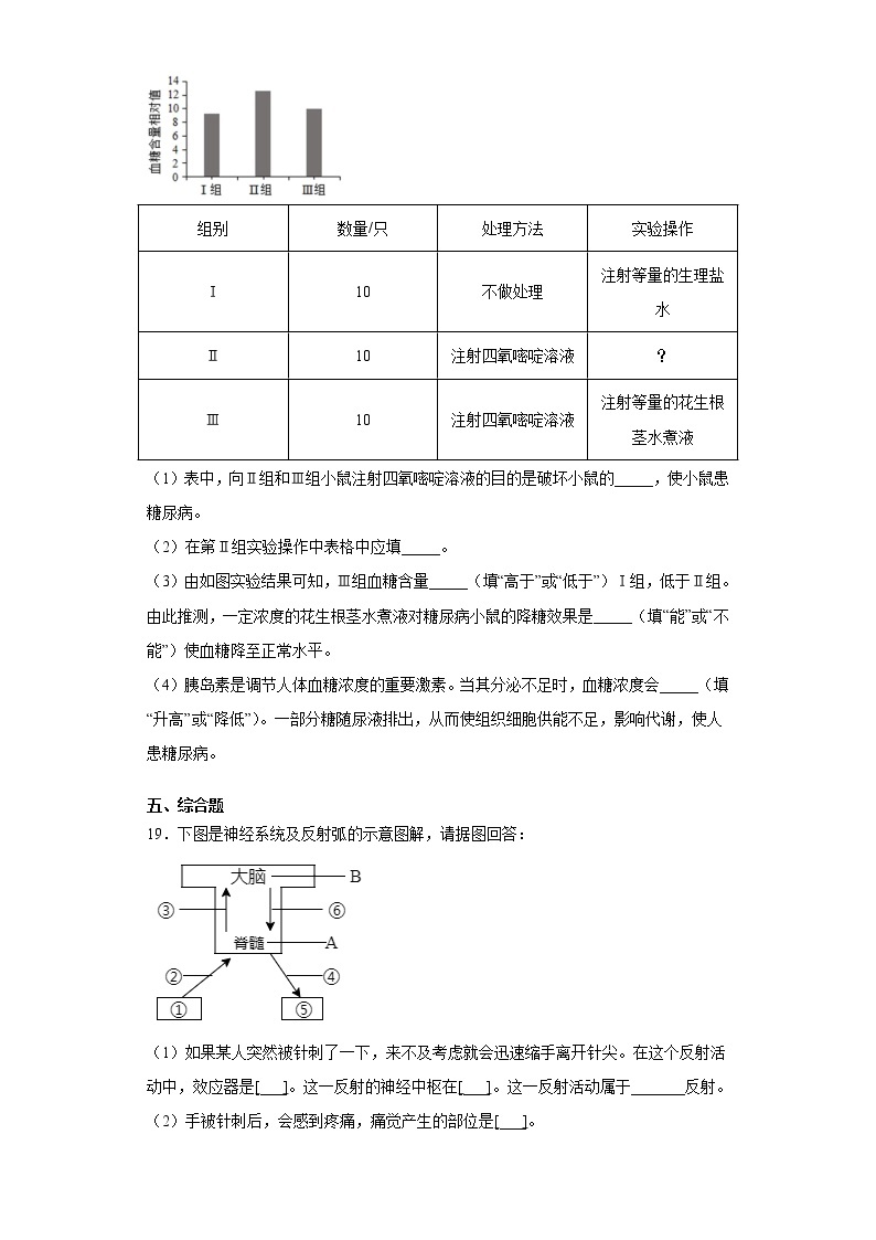 2020-2021学年京改版生物七年级下册第八章 《生命活动的调节》测试卷（含答案）03