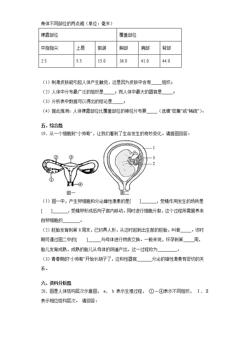 2020-2021学年苏教版生物七年级下册第八章《人的生殖和发育》测试卷(含答案)03