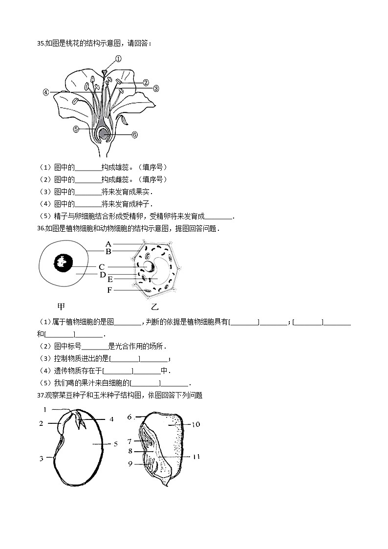 黑龙江省伊市铁力三中-学七级上学期生物期末考试试卷(解析版)03