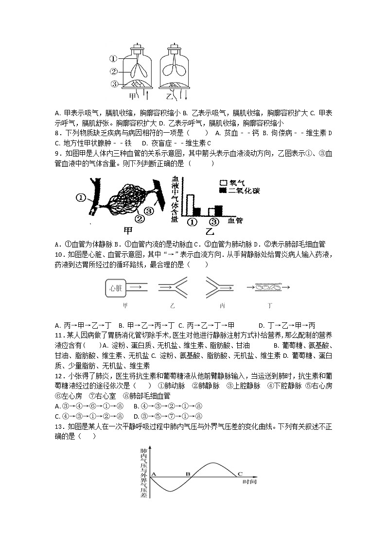 重庆市璧山区2020-2021学年七年级下学期期中考试生物试题(word版 含答案)02