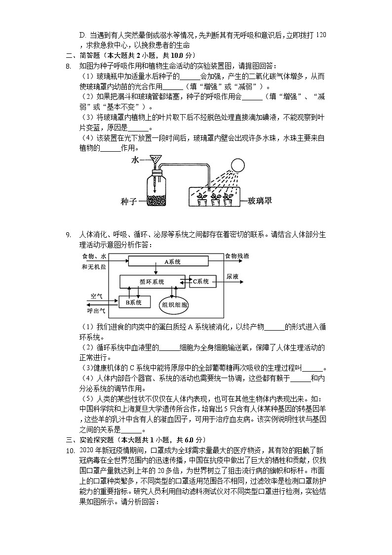 2020年湖北省随州市中考生物试卷02
