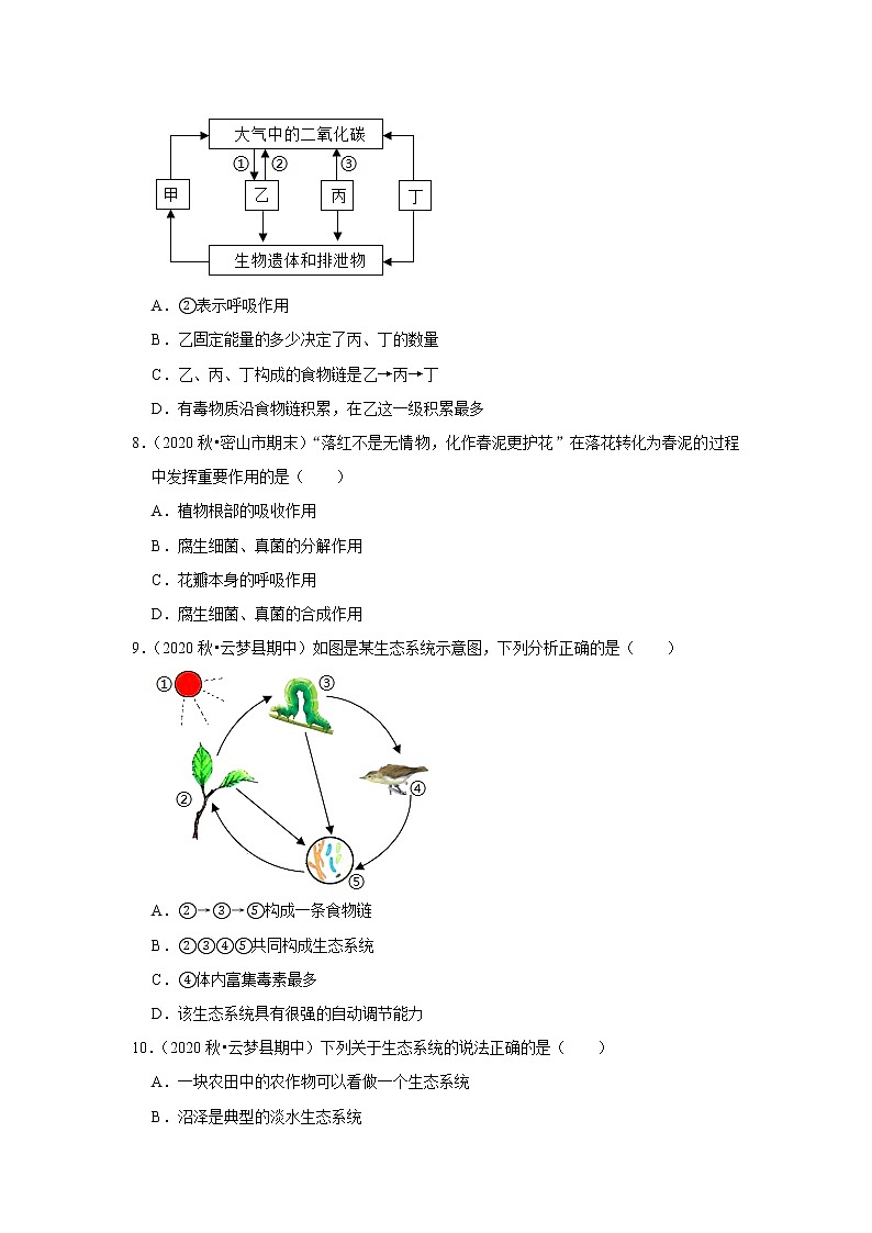 2021年湖北中考生物复习专练——专题5生态系统03