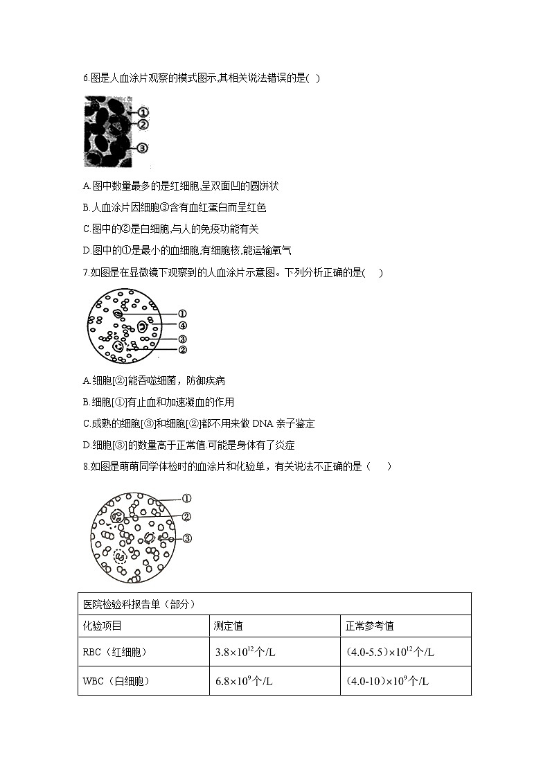 2021年中考生物一轮复习重点实验汇集:9.观察人血的永久涂片第2页