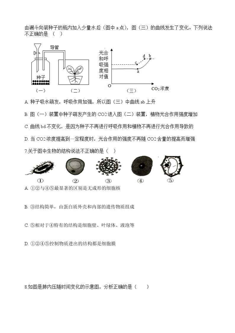 初中生物中考复习题02