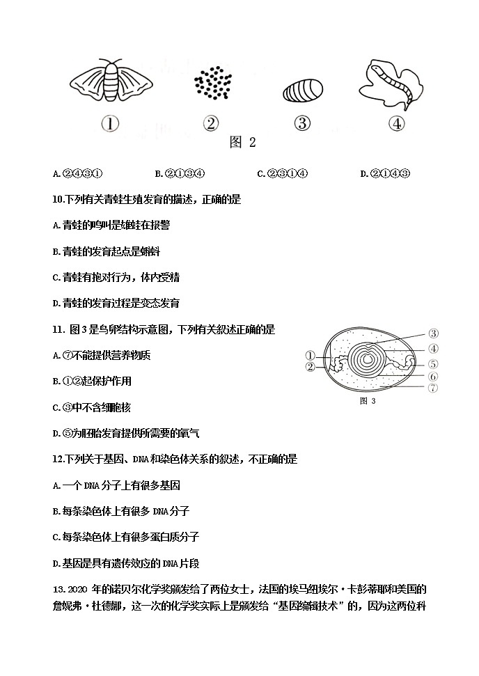 山东省东营市河口区(五四制)2020-2021学年八年级上学期期末考试生物试题(word版 含答案)03