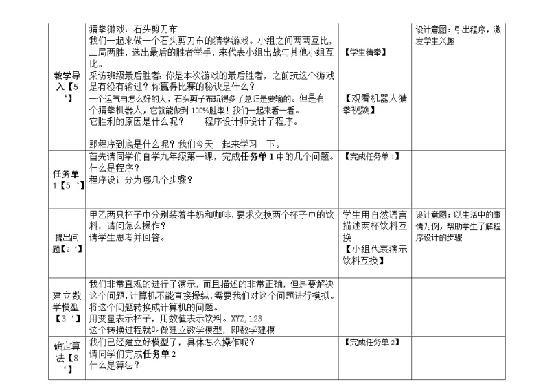 第一课 程序设计的步骤和方法 课件（共16张ppt）+教案+素材02