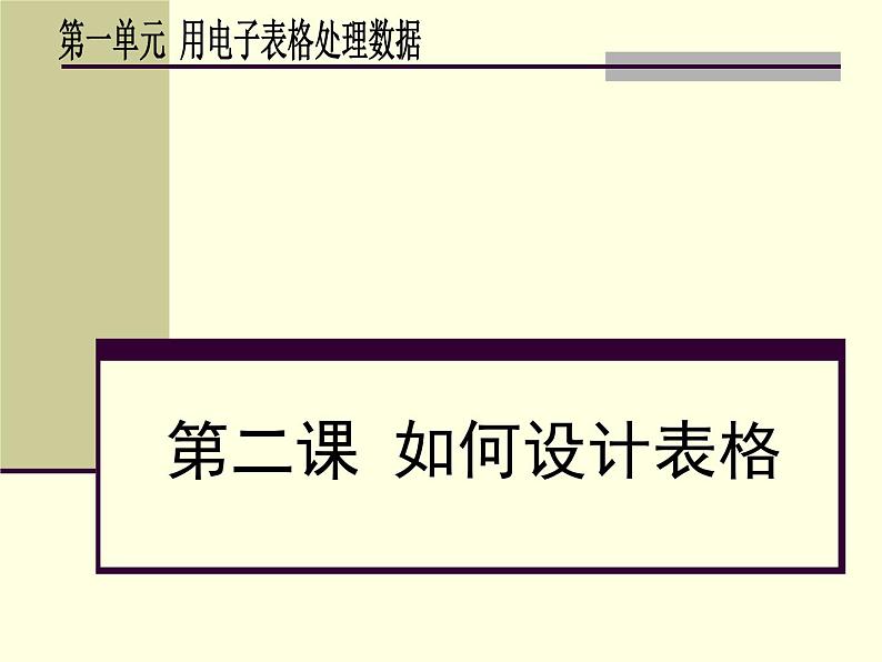 新世纪版 七下信息技术 1.2如何设计表格 课件第1页