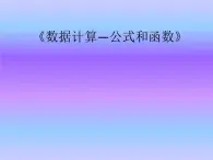 新世纪版 七下信息技术 1.5数据计算--公式和函数 课件