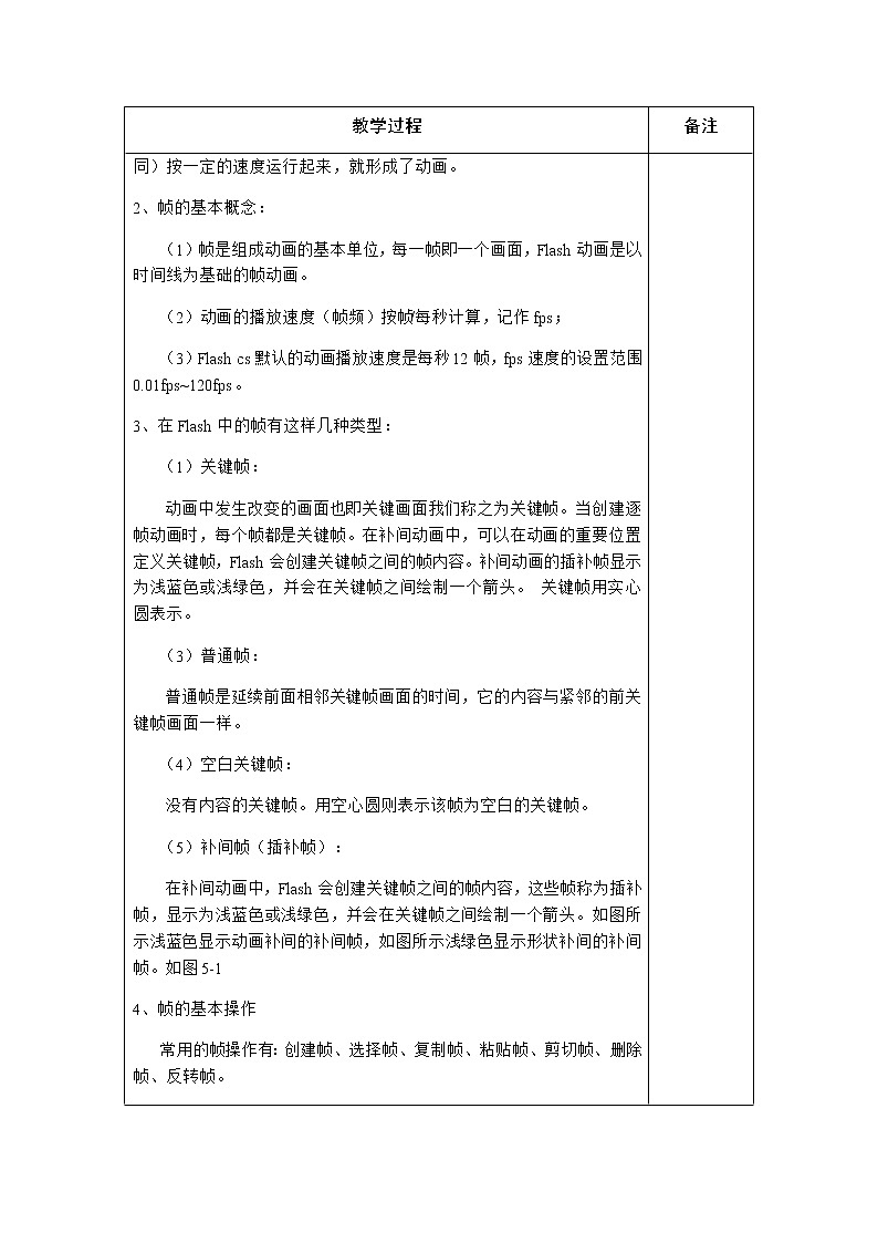 粤高教版信息技术八上 2.3 补间动画让物体动起来 教案第2页