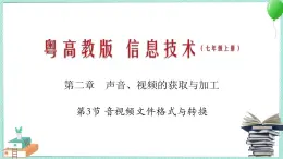 粤教B版信息技术七下 2.3 音视频文件格式与转换 课件PPT