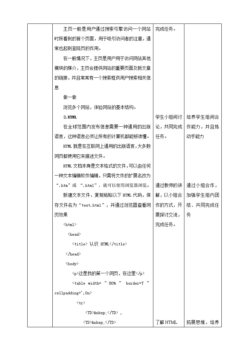 湘电子版七下3.7 认识HTML和HTML5网页 课件PPT+教案03