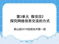 泰山版2018信息技术第一册第3单元 微项目2 探究网络信息交流的方式 课件+教案