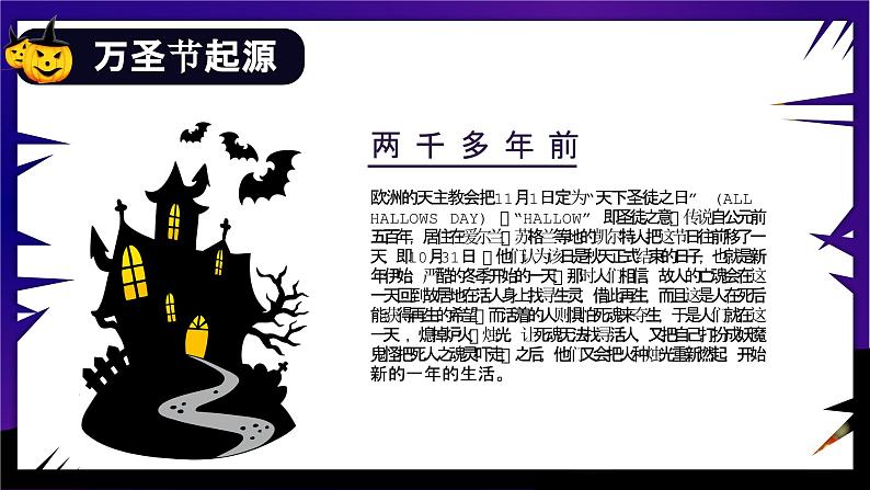 蓝黑卡通风万圣节活动主题介绍万圣节的服饰课件PPT第5页