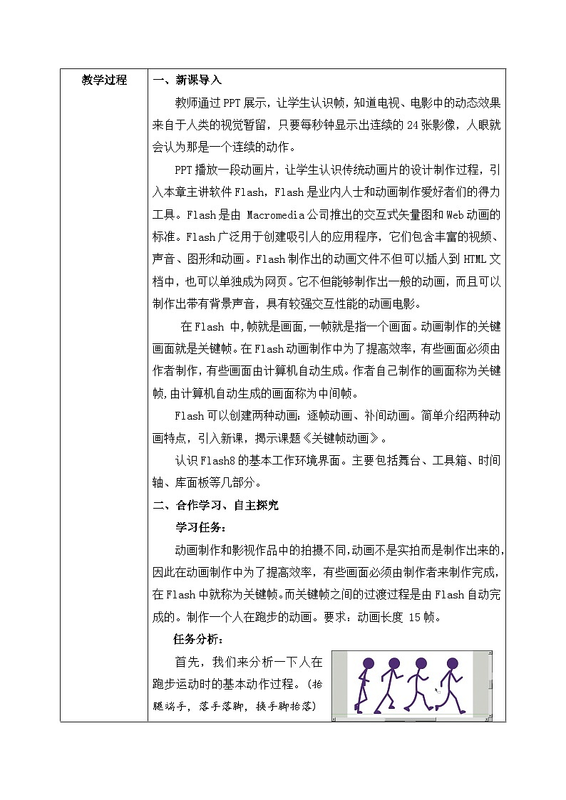 河大版信息技术八年级第二单元第一节《关键帧动画》教案第2页