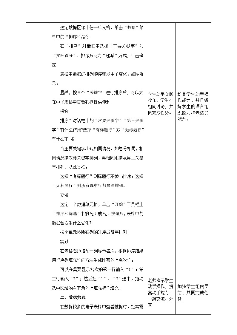 第三节 使用电子表格管理数据第2页