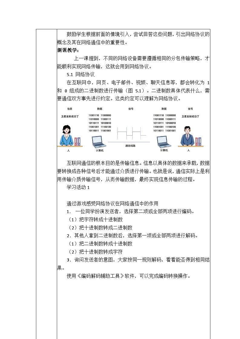 第5课 网络协议分层设 教案 2024-2025学年 义务教育版(2024)七年级全一册信息科技第2页