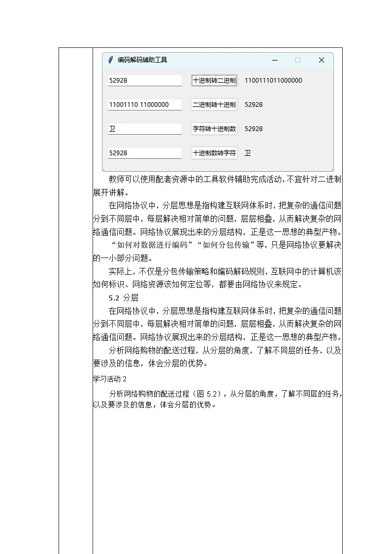 第5课 网络协议分层设 教案 2024-2025学年 义务教育版(2024)七年级全一册信息科技第3页