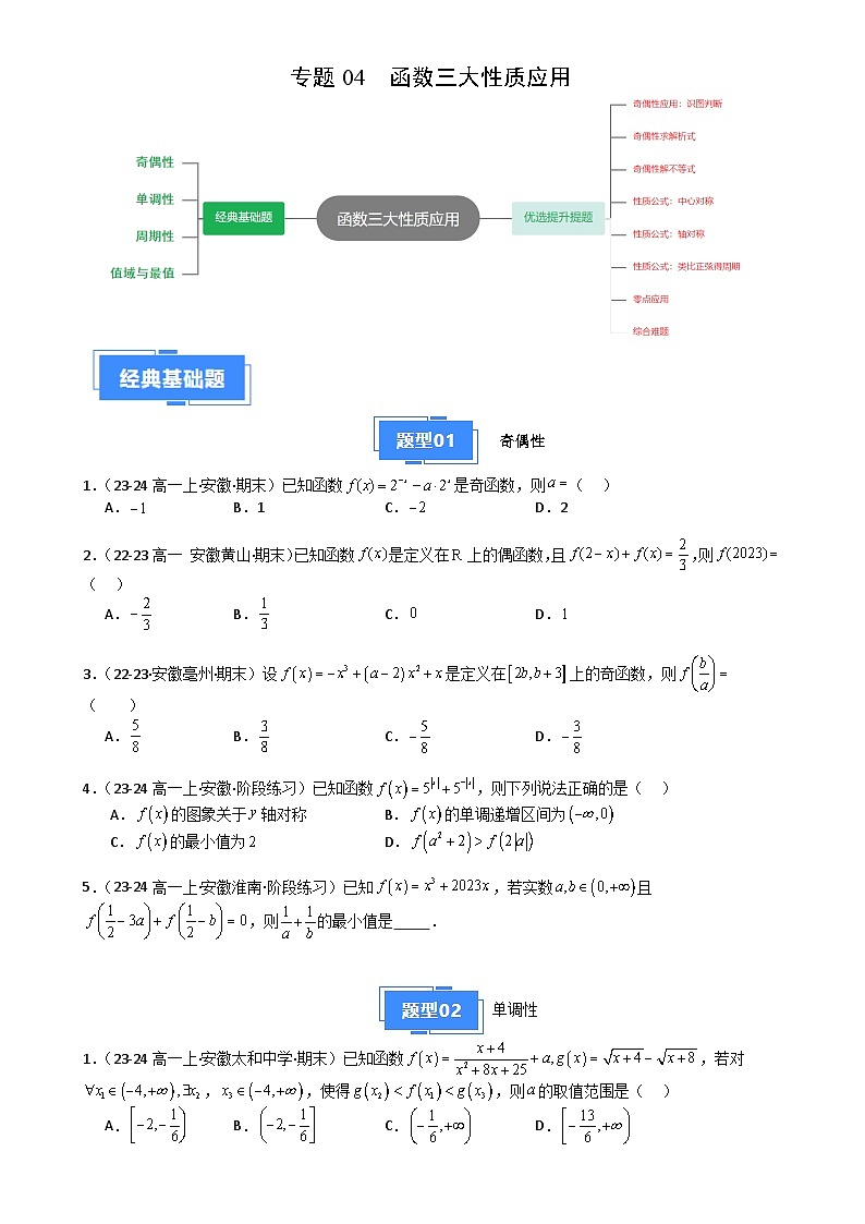 专题04 函数三大性质应用(原卷版)-A4第1页