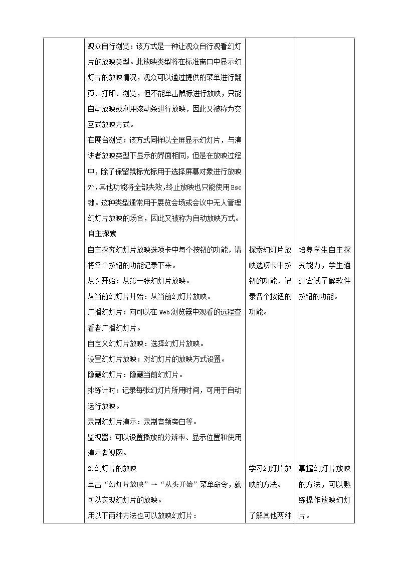 甘教版信息技术七年级下册2.3《演示文稿的放映与发布》 教学设计第2页