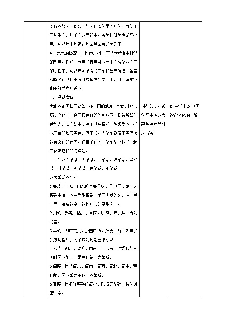 【湘人版劳动实践】八年级下册任务一项目2《追寻饮食文化》第3页