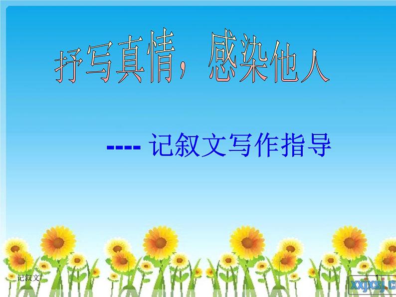 抒写真情-感染他人——记叙文写作指导课件PPT第1页