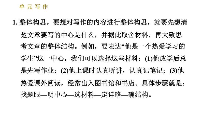 部编版七年级上册语文习题课件 第4单元 单元写作:思路要清晰03