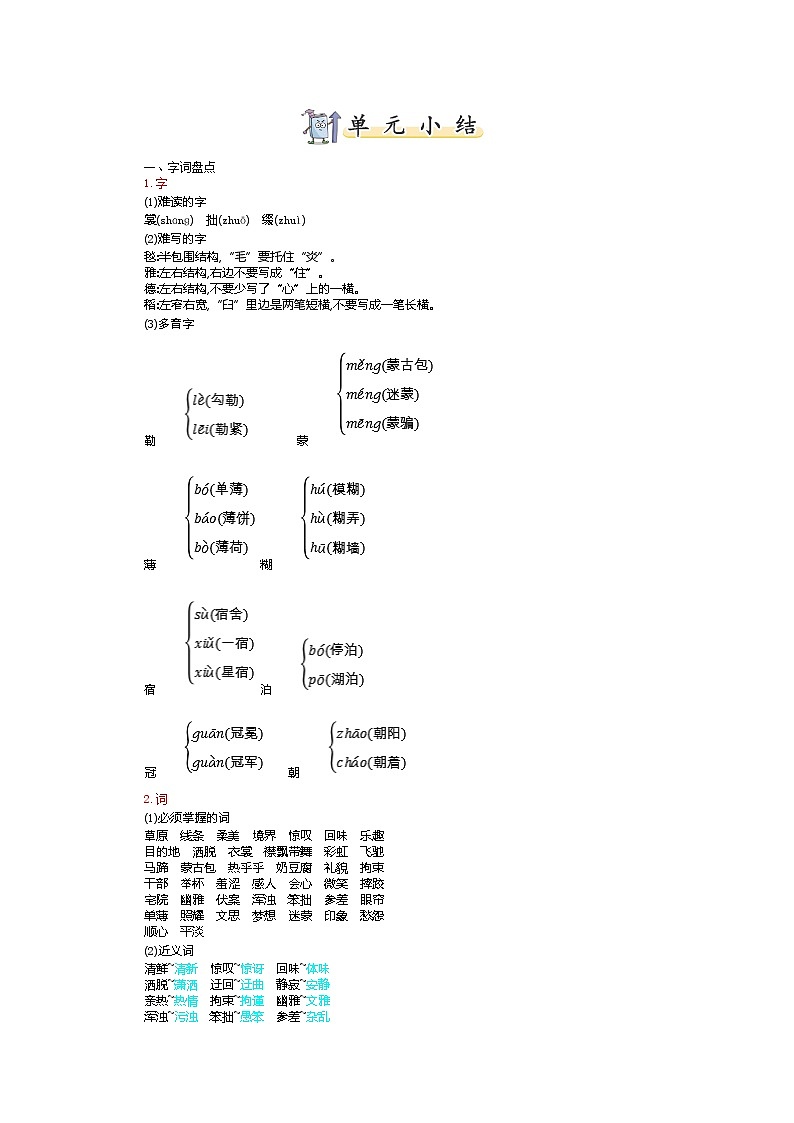 第一单元知识小结(2)第1页