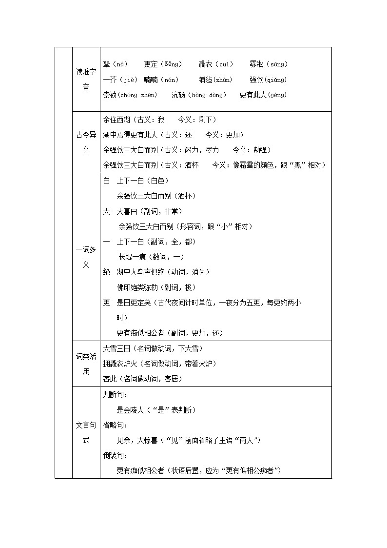 九年级语文上册第三单元12湖心亭看雪教案6702