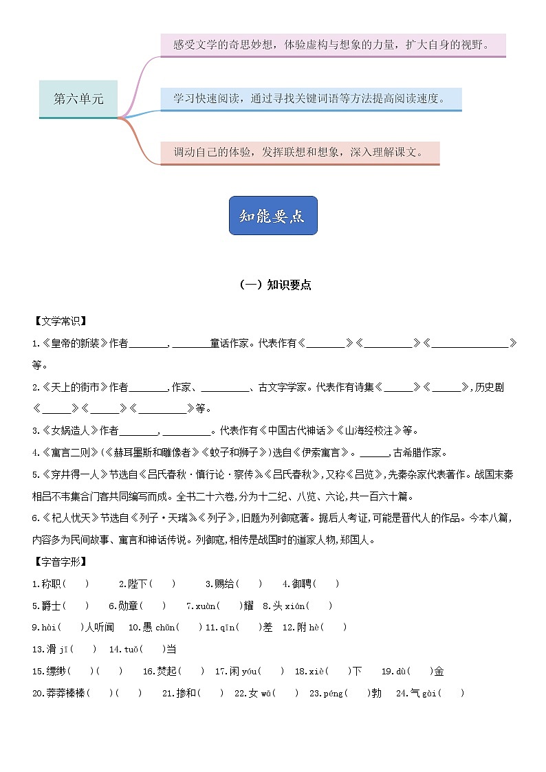 第六单元总结+小测02