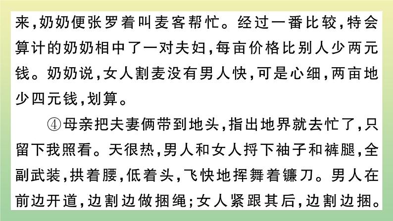 部编人教版九年级语文上册期末复习专题八记叙文阅读作业课件04