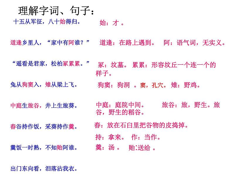 部编九下《十五从军征.》课件第6页