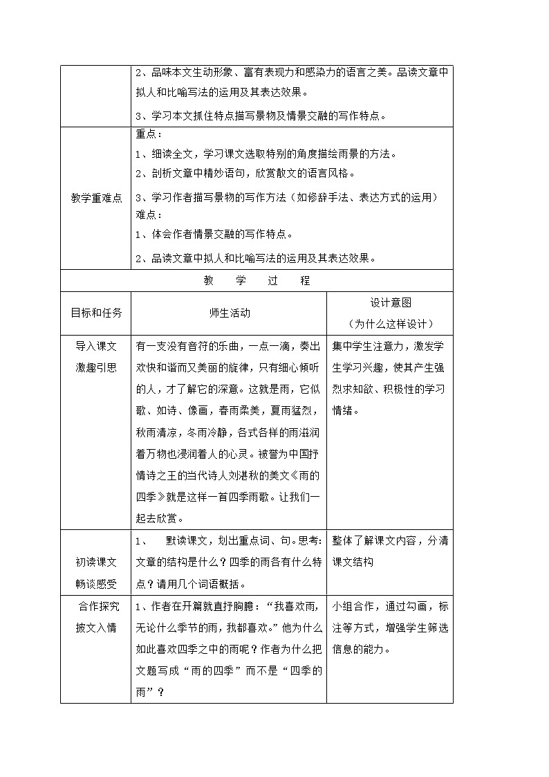 3、雨的四季 课件+J教案+同步测试题—部编版七年级语文上册(共30张PPT)02