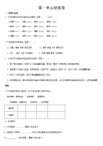 初中语文人教部编版七年级上册第一单元单元综合与测试巩固练习
